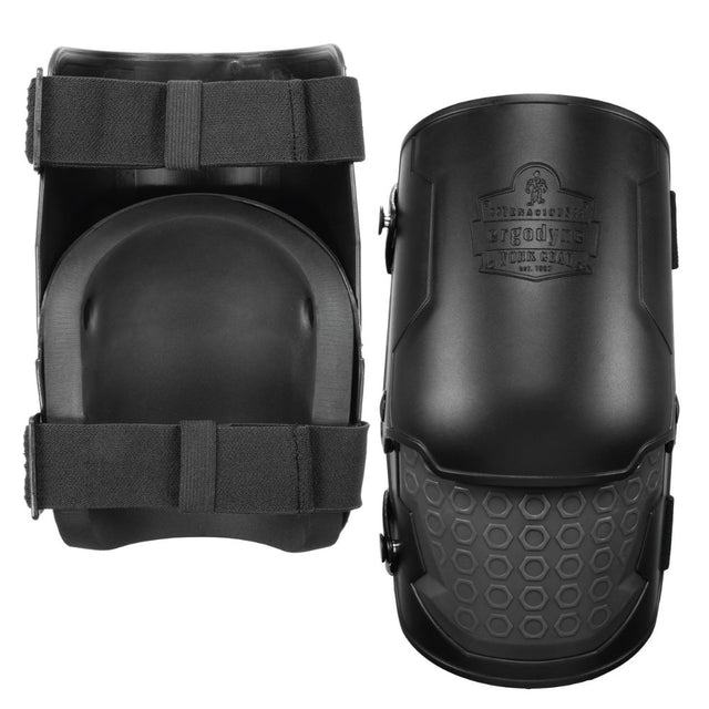 Ergodyne 18360 #360 Black Hard Shell Hinged Knee Pads - Non-Marring Cap