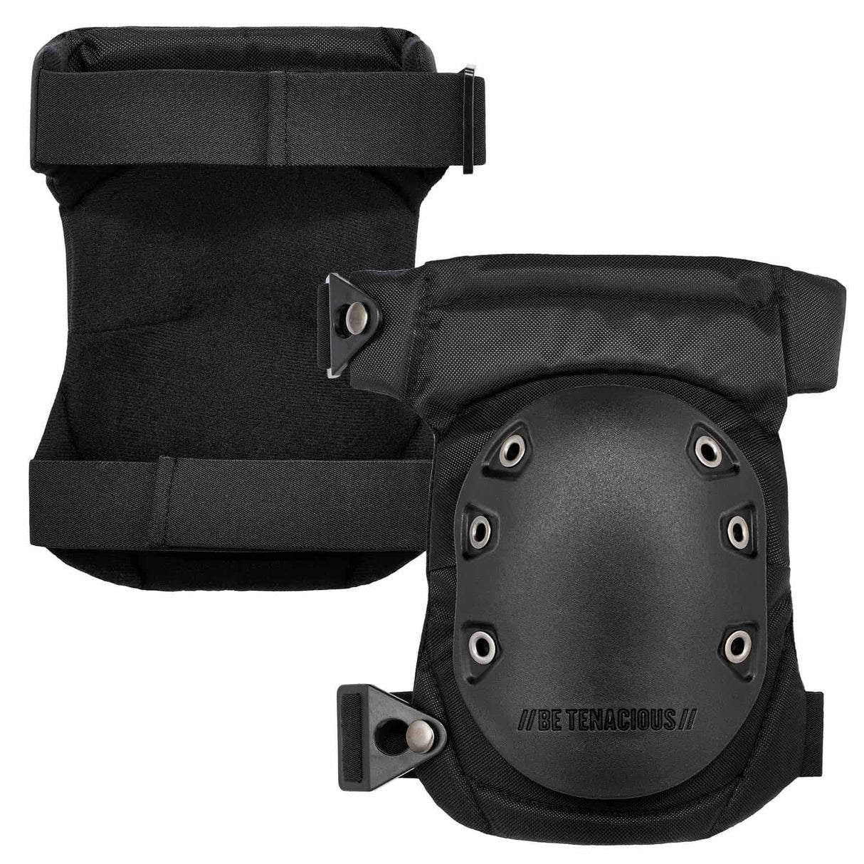 Ergodyne 18435 435  Black Cap Hinged Gel Knee Pad Buckles - Hard Cap