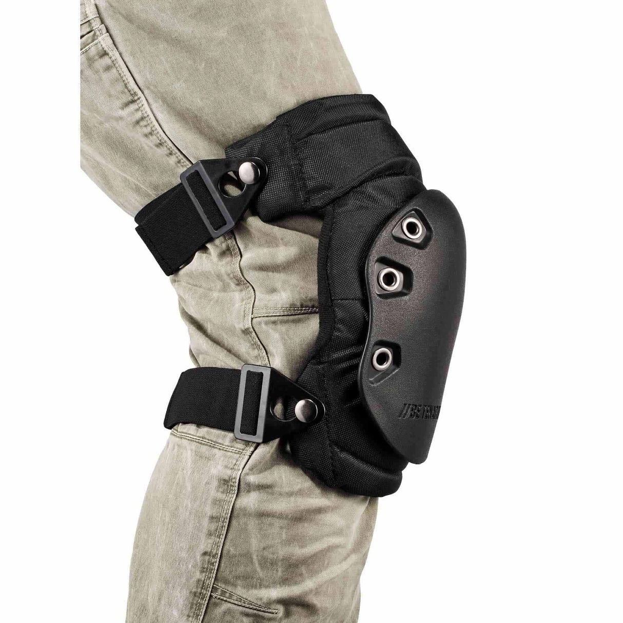 Ergodyne 18435 435  Black Cap Hinged Gel Knee Pad Buckles - Hard Cap - 4