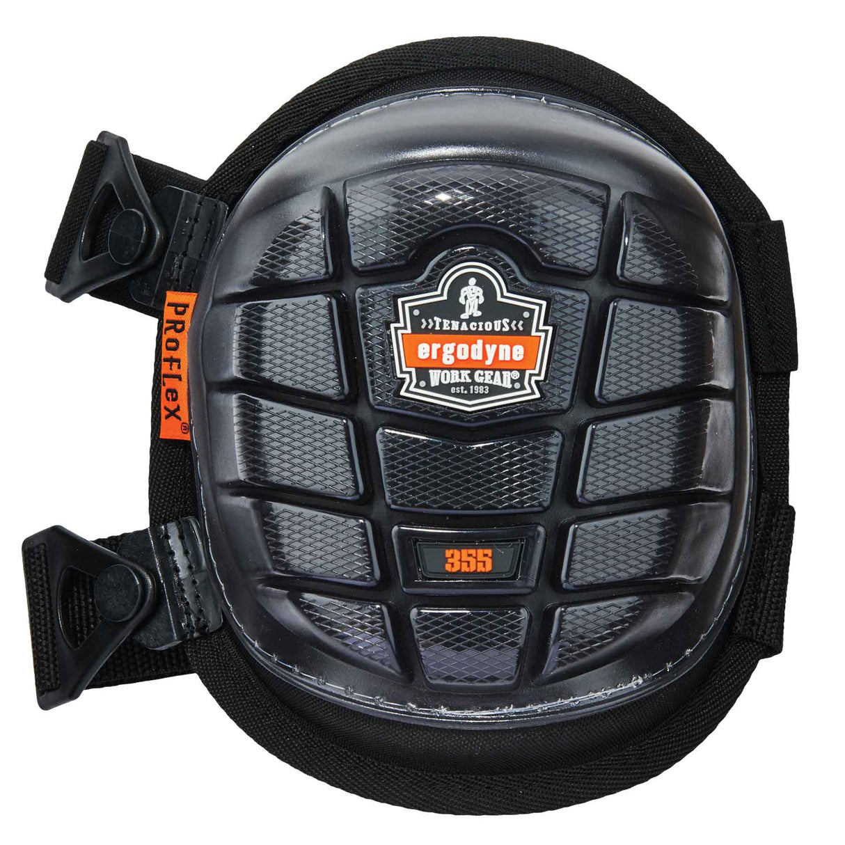 Ergodyne 18455 ProFlex 355 Short Cap Injected Gel Knee Pads, Black - 3