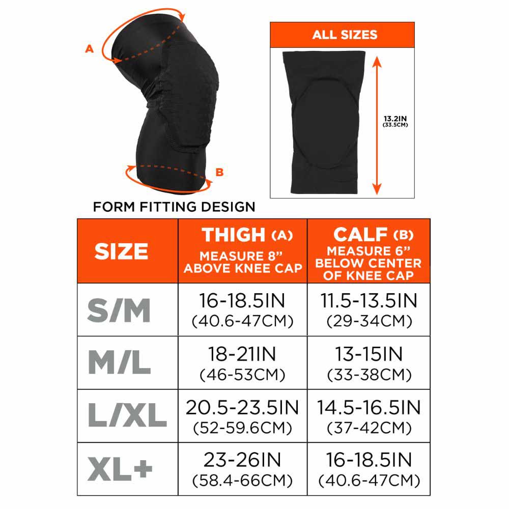 Ergodyne 18526 525 M/L Black Lightweight Knee Sleeves Pair - 10