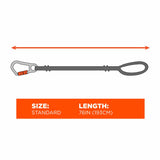 Ergodyne 19148 3148 Standard Orange Lanyard - XL Carabiner + Loop - 80lbs - 10