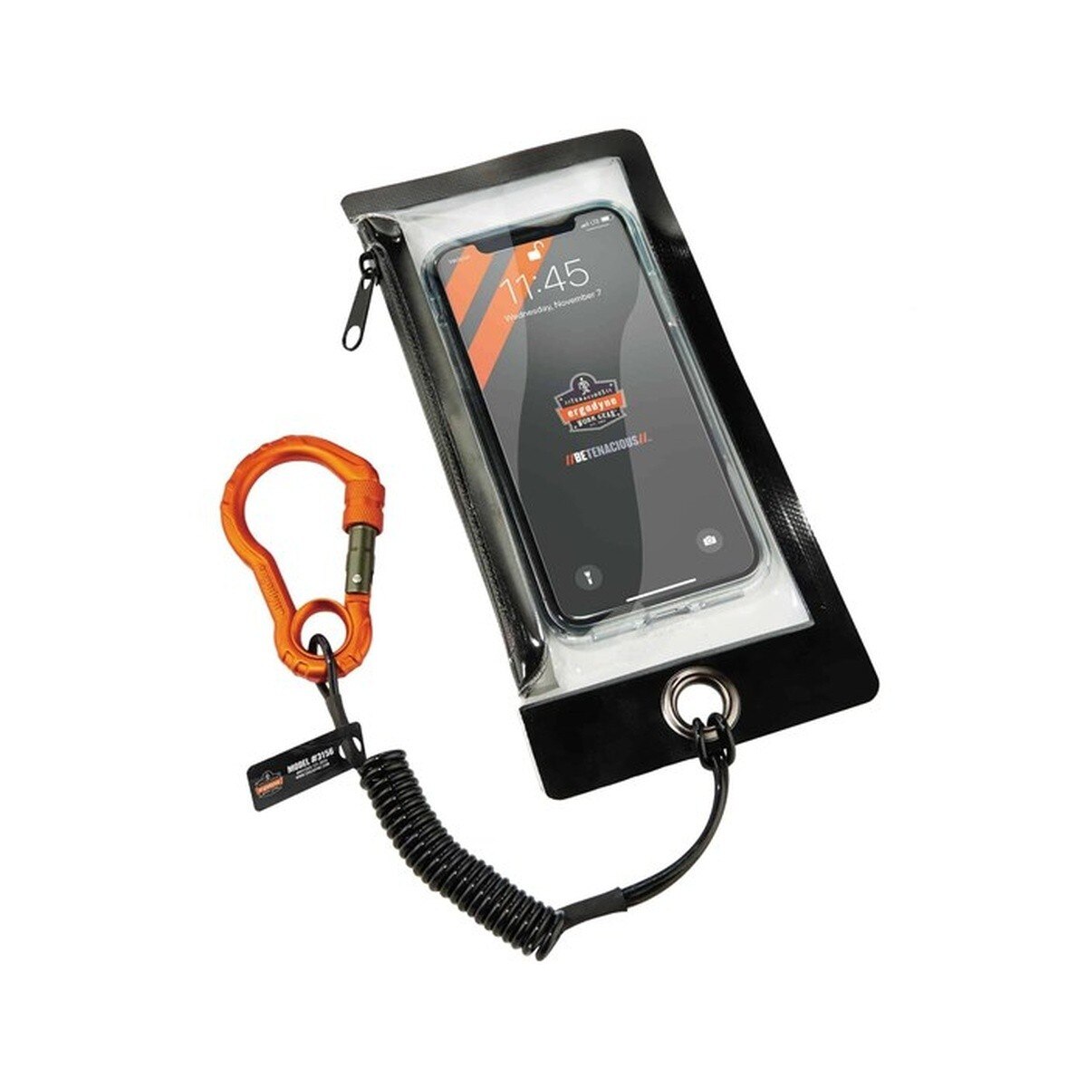 Ergodyne 19161 Squids 3156 Coil Tool Lanyard with Single Carabiner 2 lb - 5