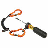 Ergodyne 19162 3166  Black Coil Lanyard - Dual Carabiners - 2lbs - 2