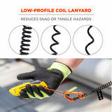 Ergodyne 19162 3166  Black Coil Lanyard - Dual Carabiners - 2lbs - 7