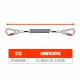 Ergodyne 19162 3166  Black Coil Lanyard - Dual Carabiners - 2lbs - 8