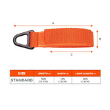 Ergodyne 19172 #3172 2-pack Orange Anchor Strap Hook and Loop Closure - 5lbs / 2.3kg - 6