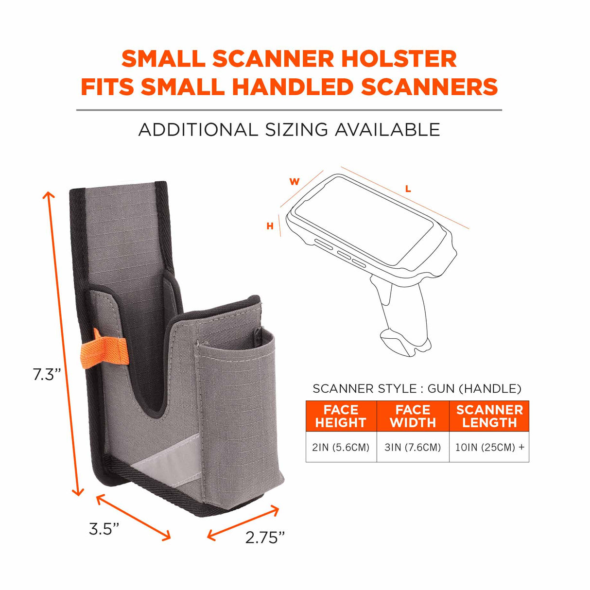 Ergodyne 19180 5540 S Gray Handheld Barcode Scanner Holster with Belt Loop - 6