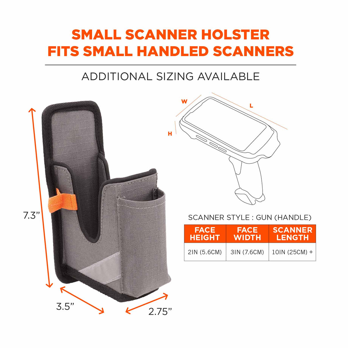 Ergodyne 19182 5541 S Gray Handheld Barcode Scanner Holster with Belt Clip - 6