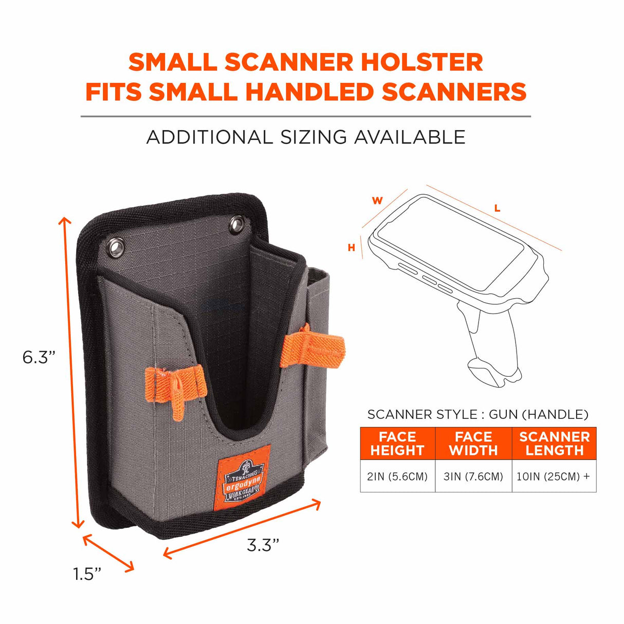 Ergodyne 19184 5543 S Gray Handheld Barcode Scanner Mount Holder - 6
