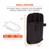 Ergodyne 19186 5544 S Black Phone Style Scanner Holster with Belt Clip - 6