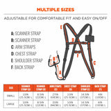 Ergodyne 19188 3138 S Black Barcode Padded Scanner Harness Lanyard - 8