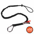 Ergodyne 19202 3100-BULK Standard Black Lanyard - Carabiner + Loop - 10lbs 10-Pack