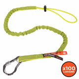 Ergodyne 19205 3100-100PK Standard Lime Lanyard - Carabiner + Loop - 10lbs 100-Pack