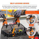 Ergodyne 19278 #3178 2-pack 2' (5.1cm) Black and Orange Locking Aerial Bucket Hook w/Tethering Point - 3