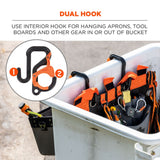 Ergodyne 19278 #3178 2-pack 2' (5.1cm) Black and Orange Locking Aerial Bucket Hook w/Tethering Point - 6