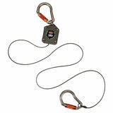 Ergodyne 19303 3003 Standard Gray Retractable Lanyard - Dual Carabiners - 2lbs - 2