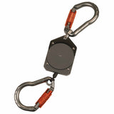 Ergodyne 19303 3003 Standard Gray Retractable Lanyard - Dual Carabiners - 2lbs - 3