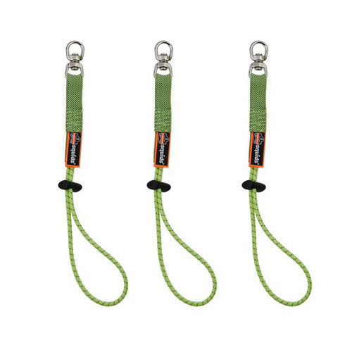 Ergodyne 19765-BULK Squids 3713 Elastic Loop Tool Tails Swivel - 10lbs 60-Pack, Lime