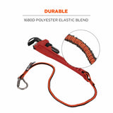 Ergodyne 19803 3101F(x) Standard Orange and Gray Lanyard - SS Carabiner + Loop - 15lbs - 4