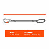 Ergodyne 19803 3101F(x) Standard Orange and Gray Lanyard - SS Carabiner + Loop - 15lbs - 8