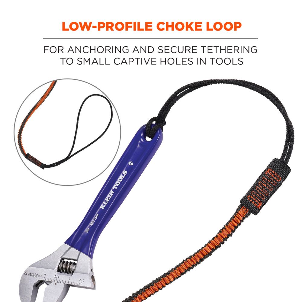 Ergodyne 19804 #3104F(x) Standard Orange and Gray Tool Lanyard - Carabiner Choke Loop - 10lbs - 4