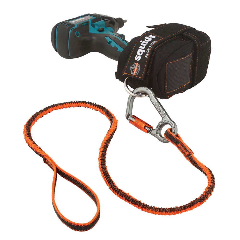 Ergodyne 19808 Squids 3108F(x) Tool Lanyard Single Locking Carabiner - 15lbs, Orange - 5