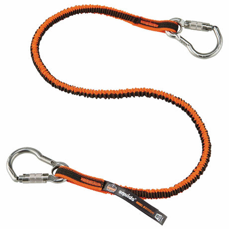 Ergodyne 19823 3111F(x) Standard Orange and Gray Lanyard - Dual SS Carabiners - 15lbs