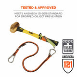 Ergodyne 19823 3111F(x) Standard Orange and Gray Lanyard - Dual SS Carabiners - 15lbs - 2