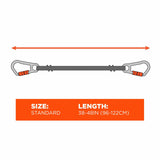 Ergodyne 19823 3111F(x) Standard Orange and Gray Lanyard - Dual SS Carabiners - 15lbs - 7