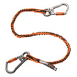 Ergodyne 19829 Squids 3119F(x) Double-Locking Dual Carabiner Tool Lanyard with Swivel 25lbs, Orange