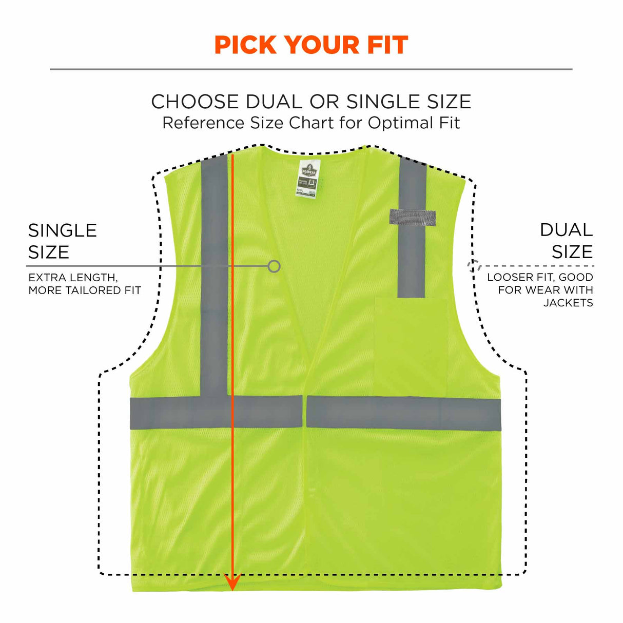 Ergodyne 21021 8210HL XS Lime Class 2 Economy Mesh Vest - H+L - 3