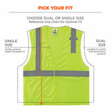 Ergodyne 21021 8210HL XS Lime Class 2 Economy Mesh Vest - H+L - 3