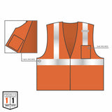 Ergodyne 21041 8210Z XS Orange Class 2 Economy Mesh Vest - Zipper - 4