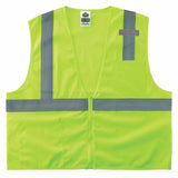 Ergodyne 21051 8210Z XS Lime Class 2 Economy Mesh Vest - Zipper