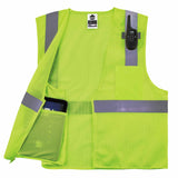 Ergodyne 21051 8210Z XS Lime Class 2 Economy Mesh Vest - Zipper - 3