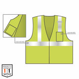 Ergodyne 21051 8210Z XS Lime Class 2 Economy Mesh Vest - Zipper - 4