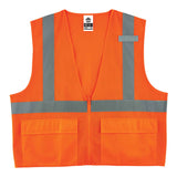 Ergodyne 21113 GloWear 8220Z Type R Class 2 Standard Mesh Vest, Small/Medium, HV Orange - 2