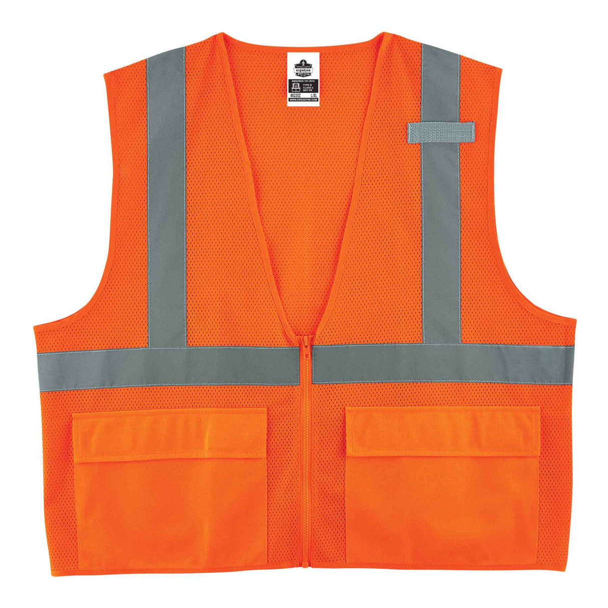 Ergodyne 21115 GloWear 8220Z Type R Class 2 Standard Mesh Vest, Large/XL, HV Orange - 2