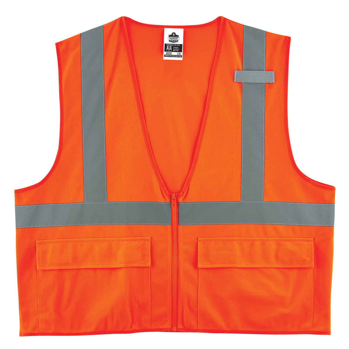 Ergodyne 21155 GloWear 8225Z Type R Class 2 Standard Solid Vest, Large/XL, HV Orange - 2