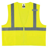 Ergodyne 21163 GloWear 8225Z Type R Class 2 Standard Solid Vest, Small/Medium, HV Lime - 2