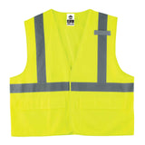 Ergodyne 21185 GloWear 8225HL Type R Class 2 Standard Solid Vest, Large/XL, HV Lime - 2