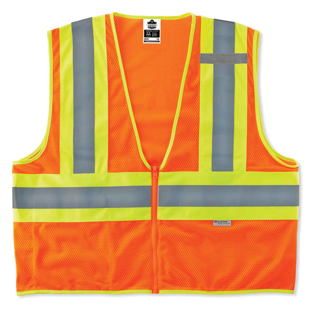 Ergodyne 21313 GloWear 8230Z Type R Class 2 Two-Tone Vest, Small/Medium, HV Orange