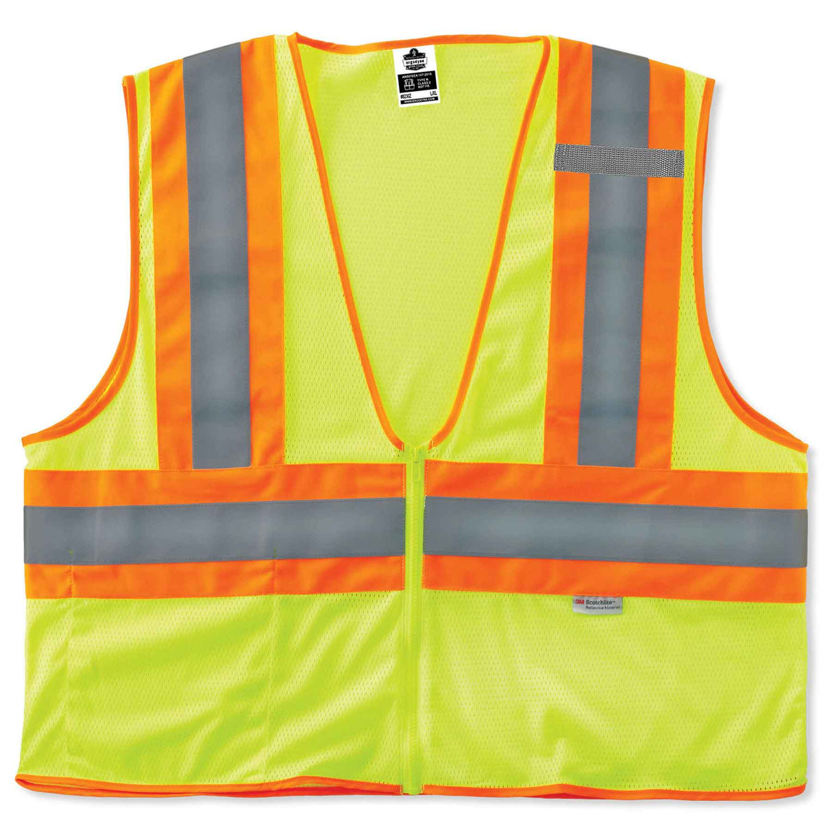 Ergodyne 21323 GloWear 8230Z Type R Class 2 Two-Tone Vest, Small/Medium, HV Lime