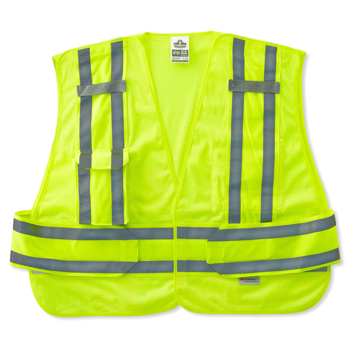 Ergodyne 21364 GloWear 8244PSV Type P Class 2 Expandable Public Safety Vest, Medium/Large, HV Lime - 3