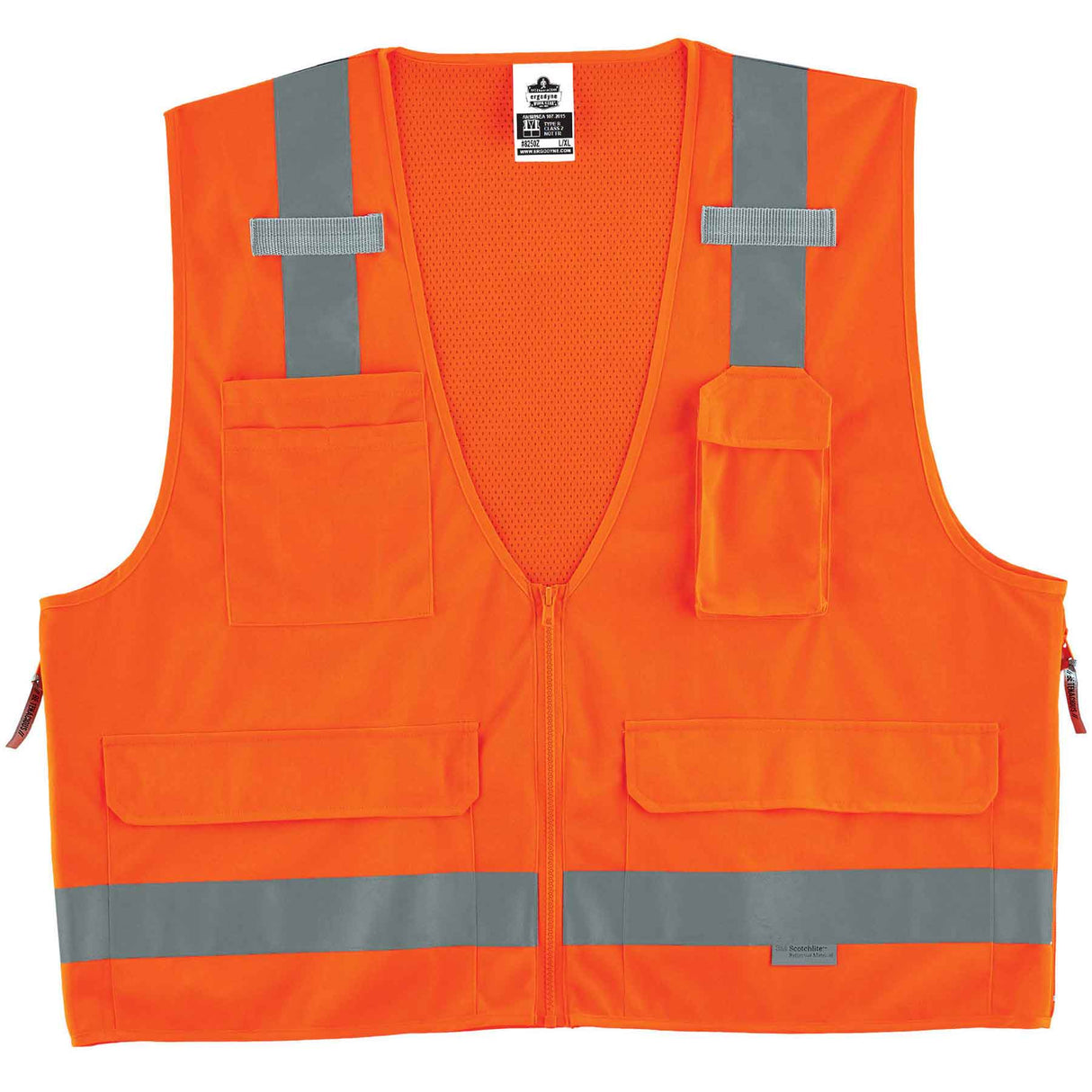 Ergodyne 21415 GloWear 8250Z Type R Class 2 Surveyors Vest, Large/XL, HV Orange - 2