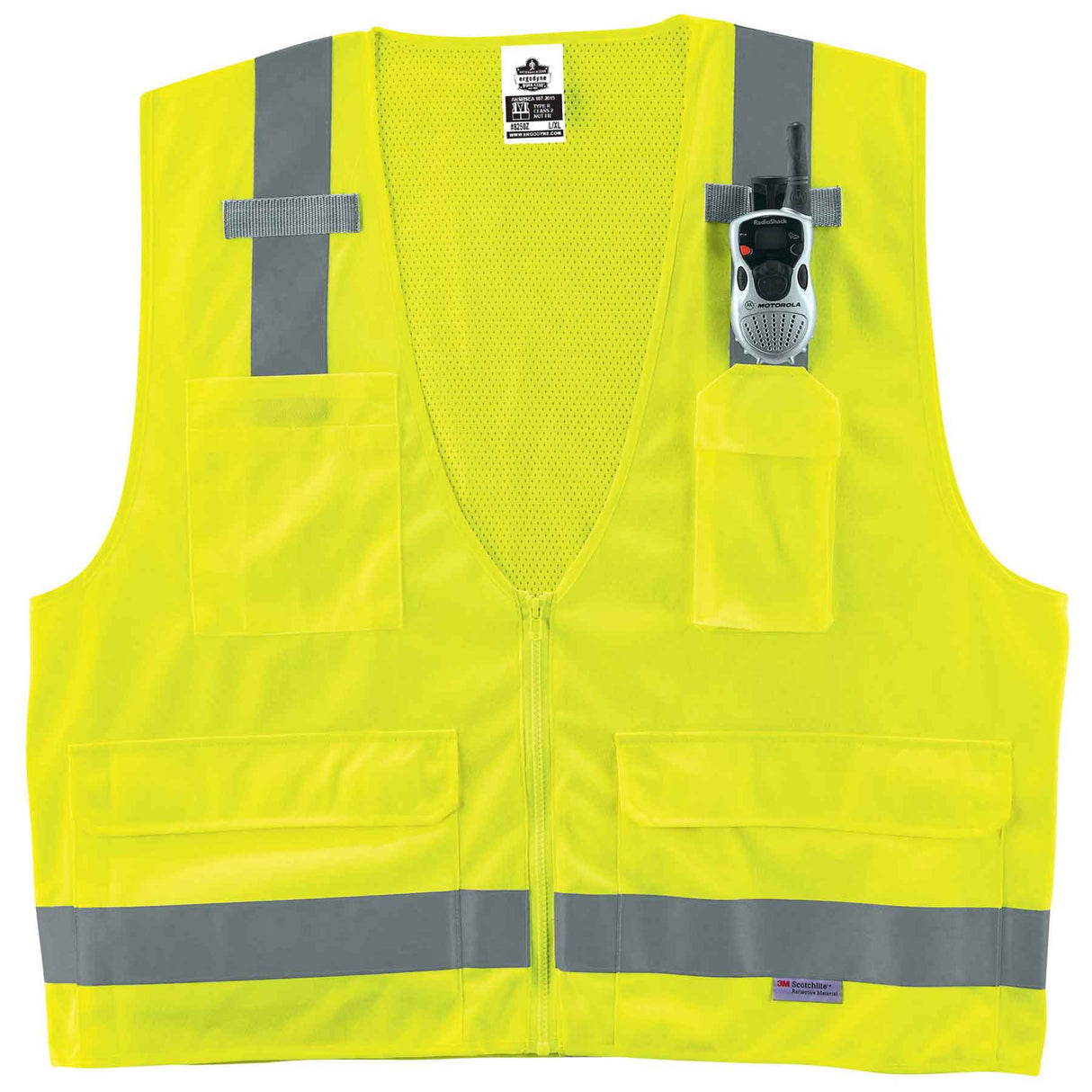 Ergodyne 21423 GloWear 8250Z Type R Class 2 Surveyors Vest, Small/Medium, HV Lime - 2