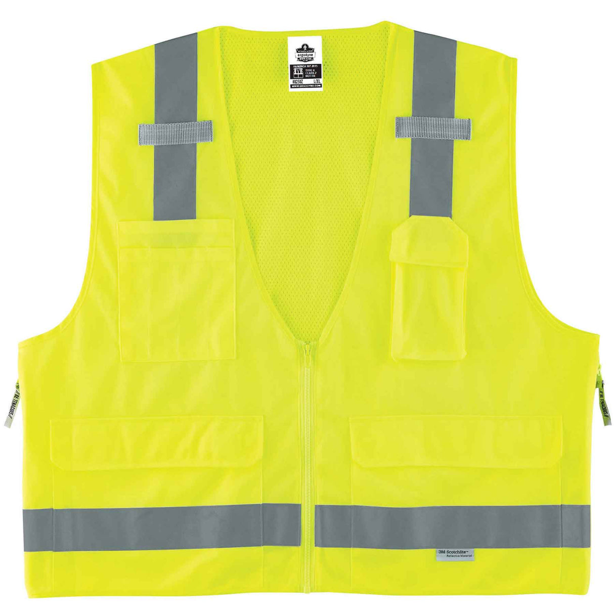 Ergodyne 21423 GloWear 8250Z Type R Class 2 Surveyors Vest, Small/Medium, HV Lime - 4