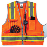 Ergodyne 21453 GloWear 8254HDZ Type R Class 2 Heavy-Duty Surveyors Vest, Small/Medium, HV Orange - 3