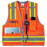 Ergodyne 21455 GloWear 8254HDZ Type R Class 2 Heavy-Duty Surveyors Vest, Large/XL, HV Orange - 4